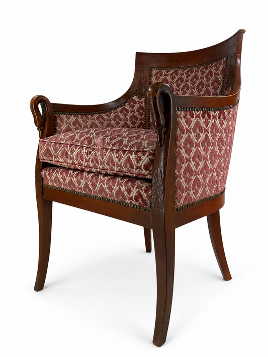 Pair of Restoration-style Gondole Armchairs