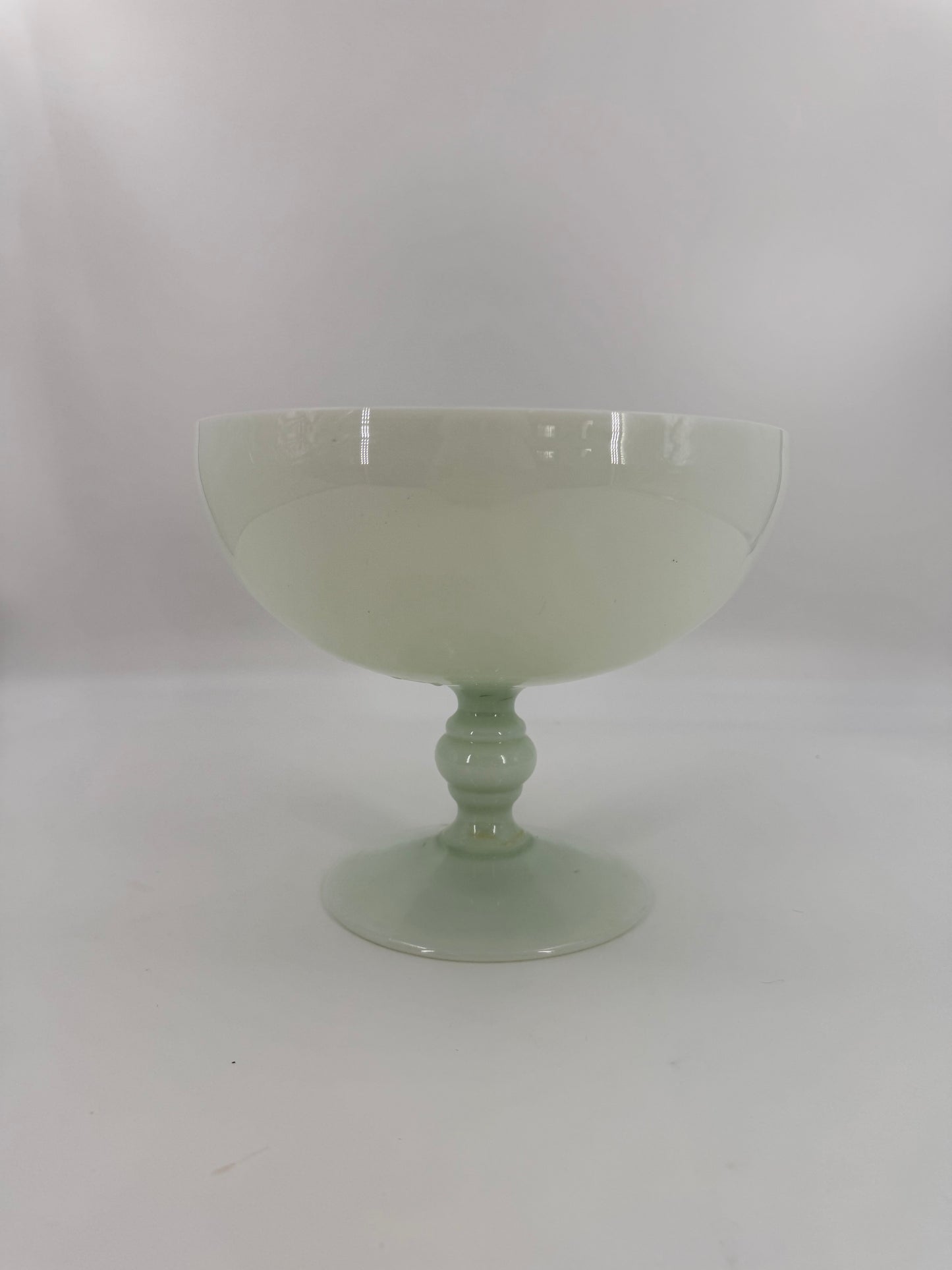French opaline fruit bowl on a foot