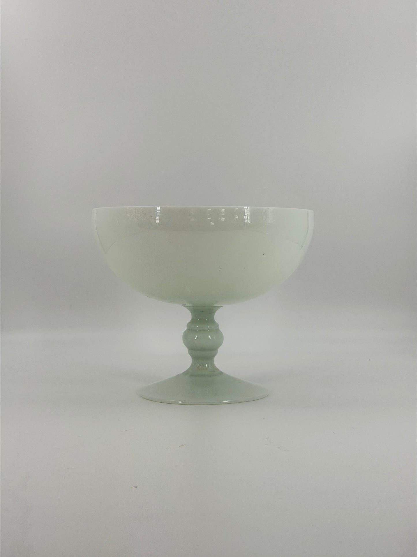French opaline fruit bowl on a foot