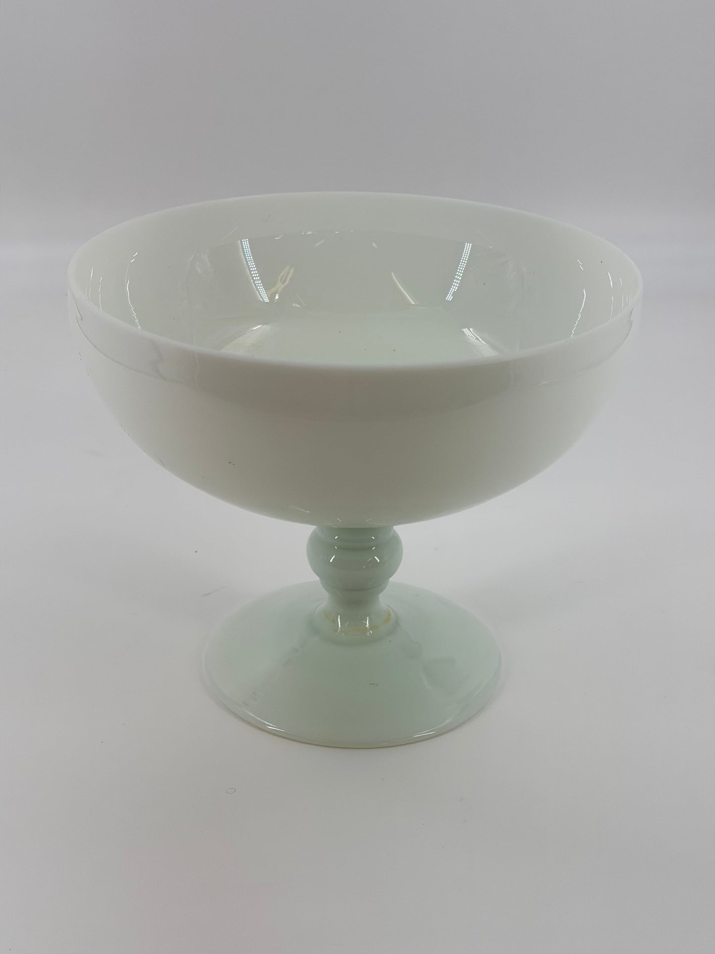 French opaline fruit bowl on a foot