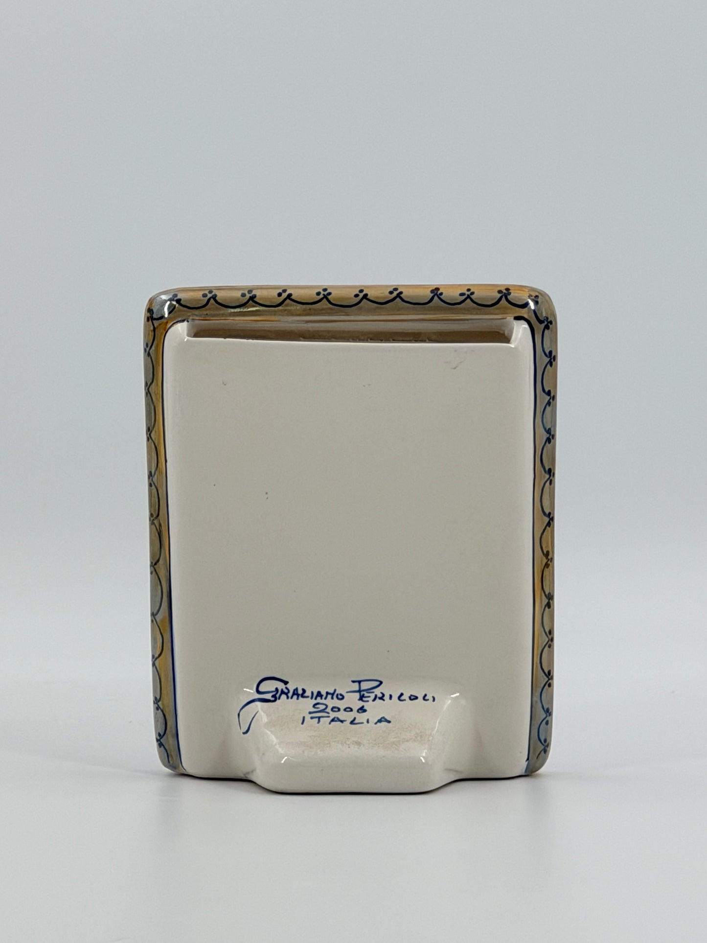 Italian glazed ceramic picture frame