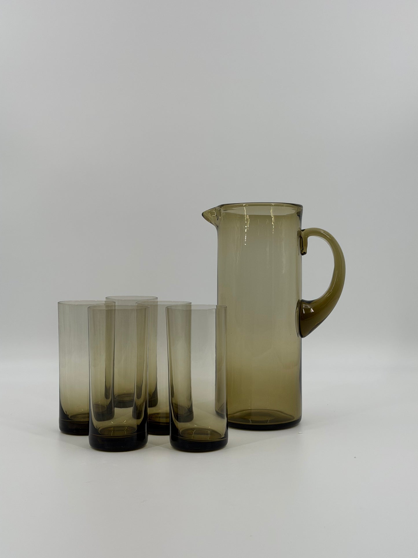 Mid-century jug and five glasses set