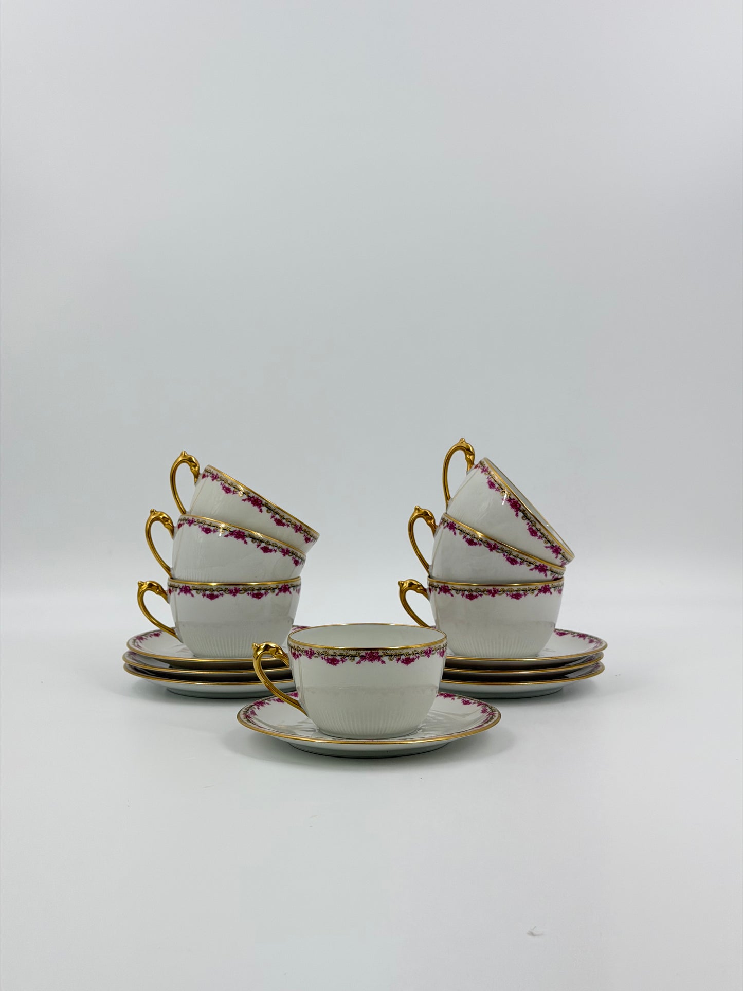 Limoges porcelain tea and dessert set, by Robert Haviland & Le Tanneur