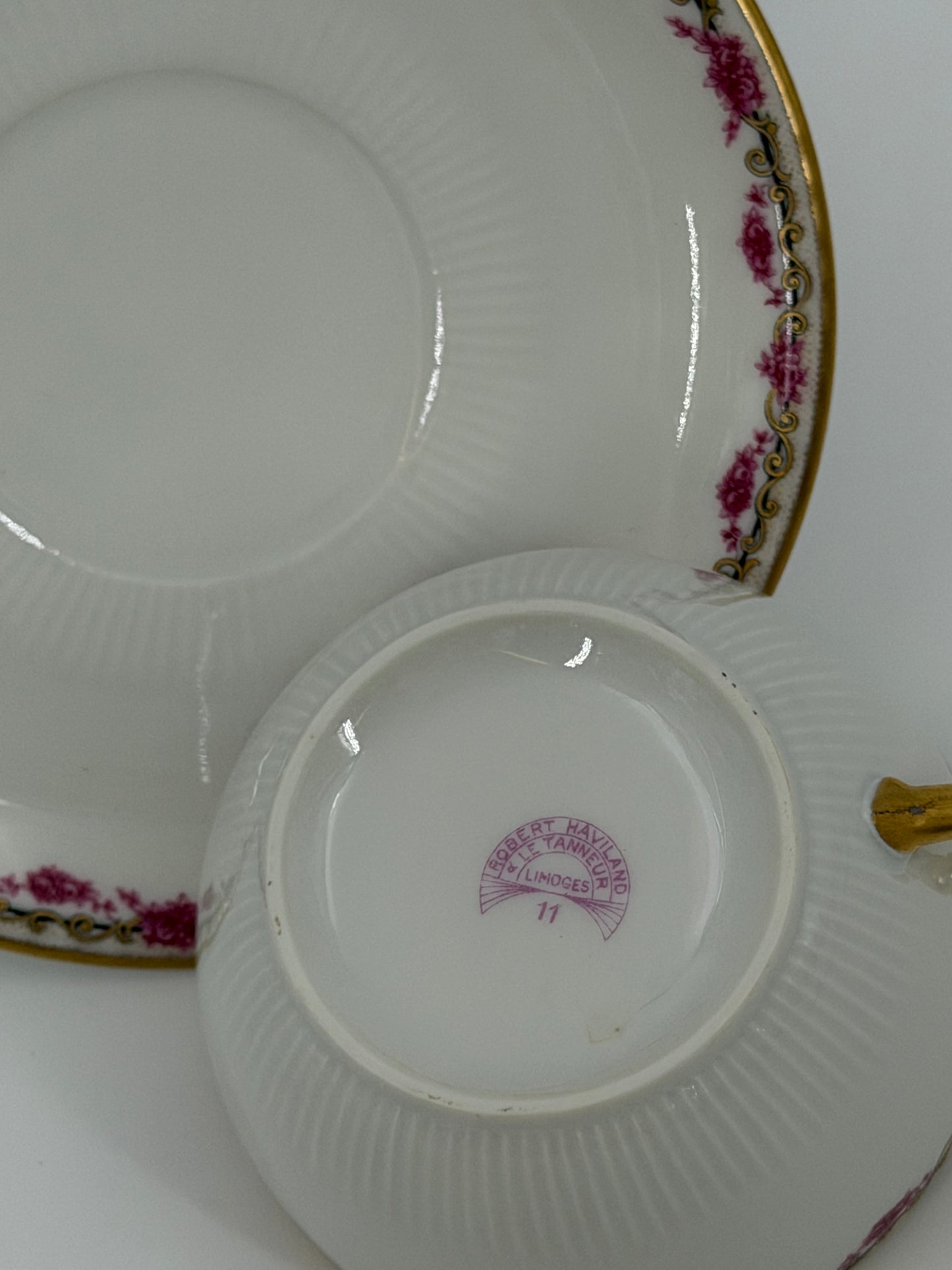 Limoges porcelain tea and dessert set, by Robert Haviland & Le Tanneur