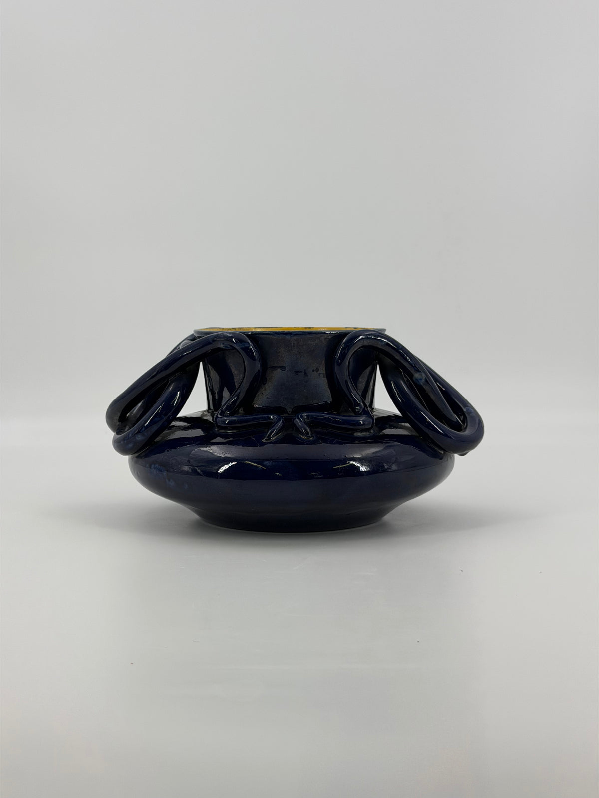 Sculptural Blue Ceramic Vase