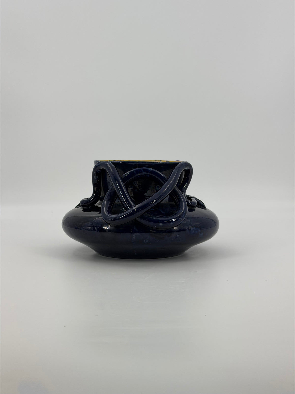 Sculptural Blue Ceramic Vase