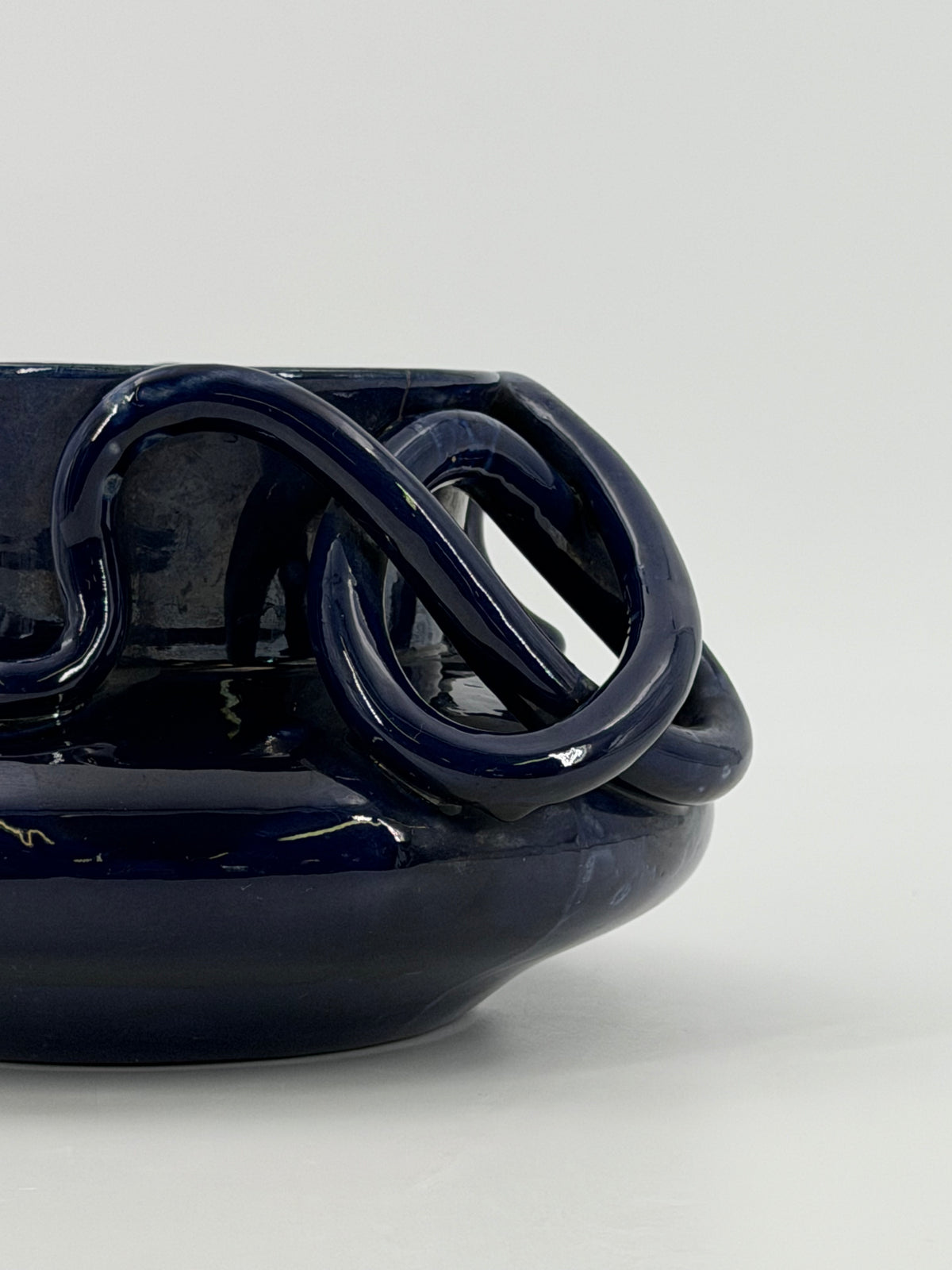 Sculptural Blue Ceramic Vase
