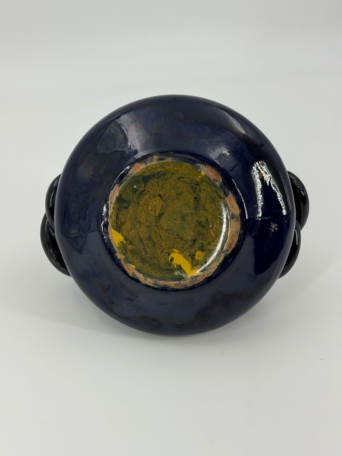 Sculptural Blue Ceramic Vase